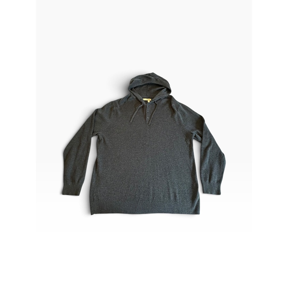 Hawker Rye Hoodie Men XL Navy Blue Henley Knit Pullover MGS10088
